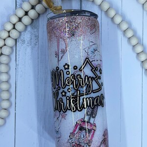 Christmas Nutcracker stainless steel glitter tumbler