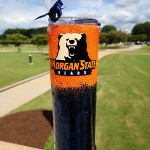Morgan State glitter stainless steel tumbler