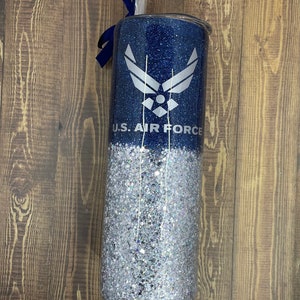 Air Force Glitter stainless steel tumbler