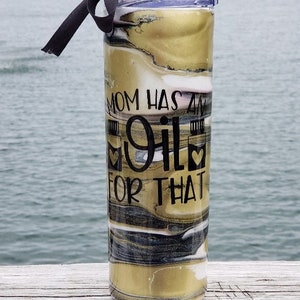 Essential Oil glitter stainless steel tumbler