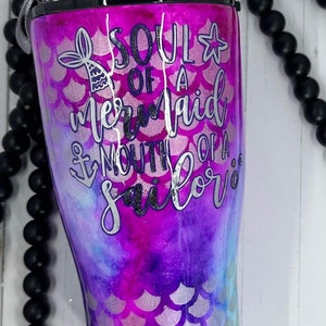 Soul of a Mermaid Mouth of a Sailor glitter stainless steel tumbler