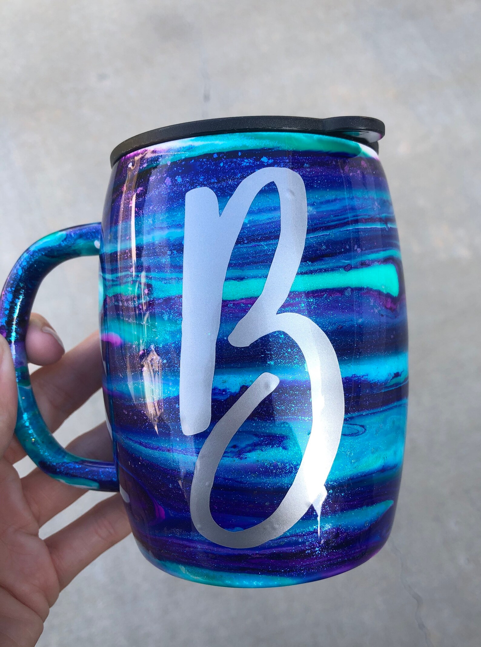 Tribe Alcohol Ink and Glitter Stainless Steel Tumbler Etsy