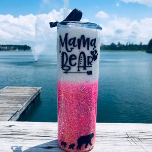 Mama Bear stainless steel Glitter Tumbler