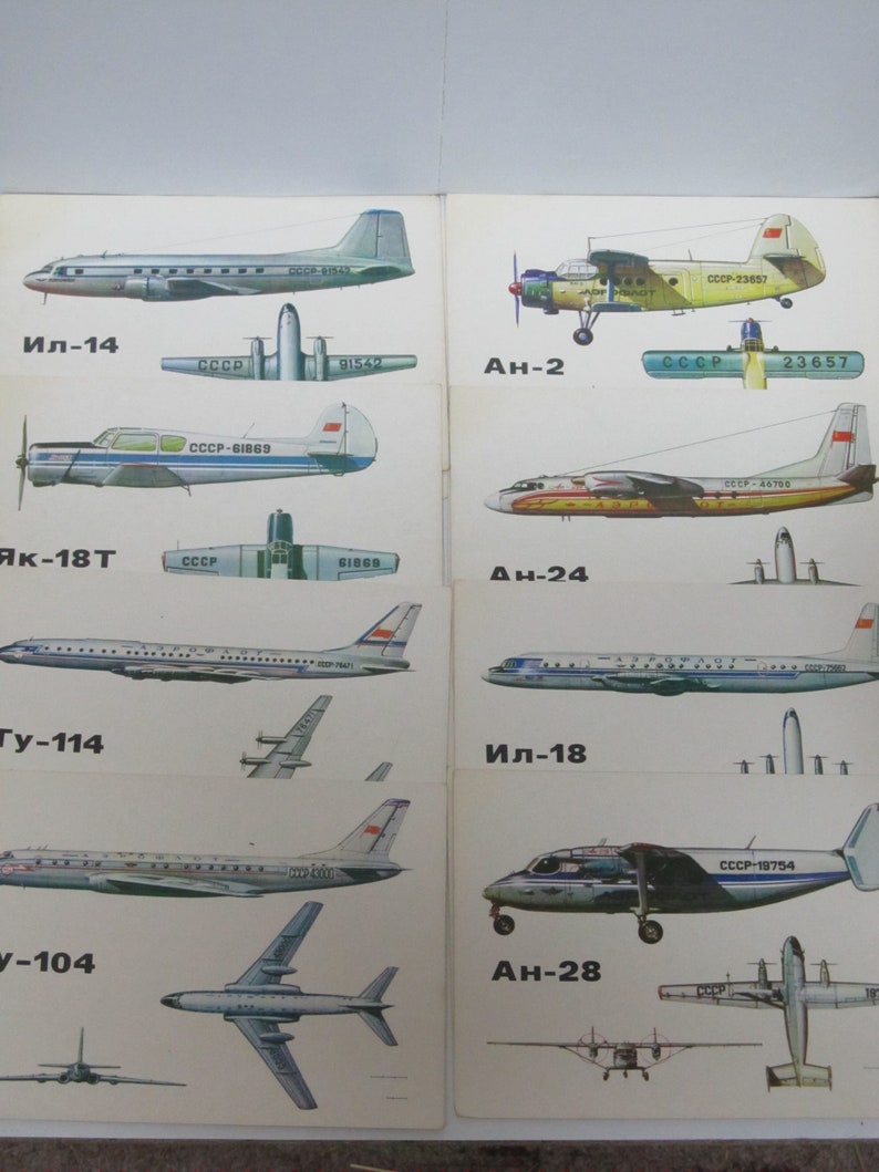 Vintage USSR post cards \u041a\u0440\u044b\u043b\u044c\u044f \u0410\u044d\u0440\u043e\u0444\u043b\u043e\u0442\u0430  Wings of Aeroflot.
