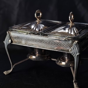 Vintage Silverplate Anchor Hocking Chafing Dish