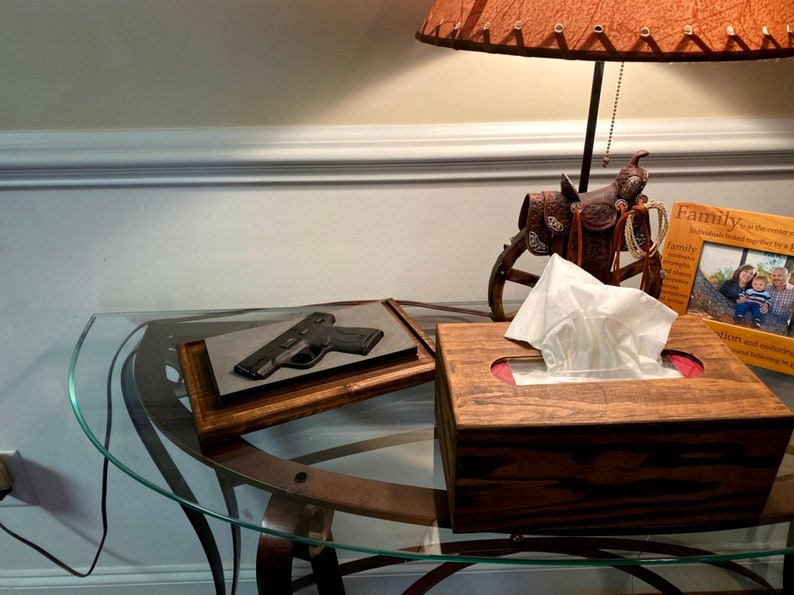 Gun Concealment Tissue Box Gun Concealment Solid Wood Tissue Etsy