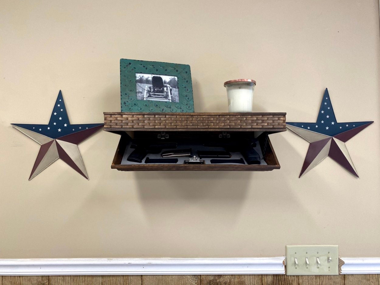 RFID Gun Concealment Shelf Hidden Compartment Pine Shelf Etsy