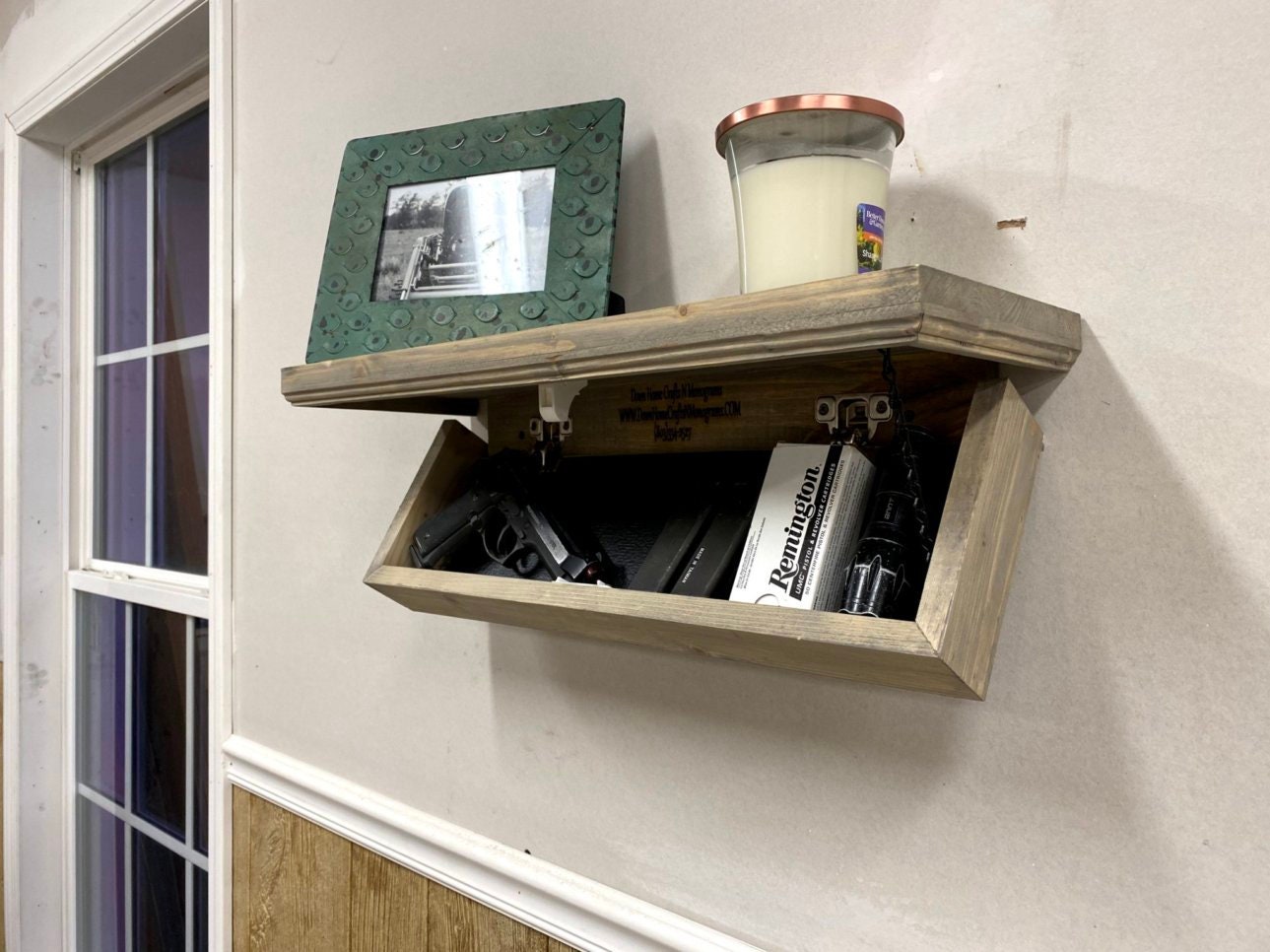 Locking Concealment Gun Shelf Hidden Secret Etsy