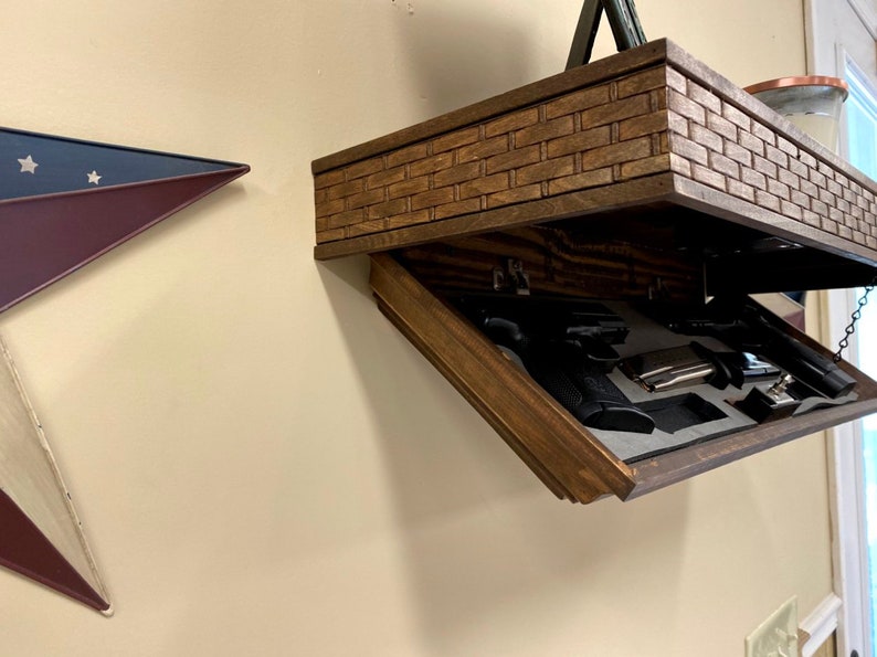 RFID Gun Concealment Shelf Hidden Compartment Pine Shelf Etsy