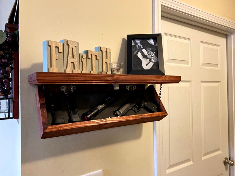 Locking Concealment Gun Shelf Hidden Secret Etsy