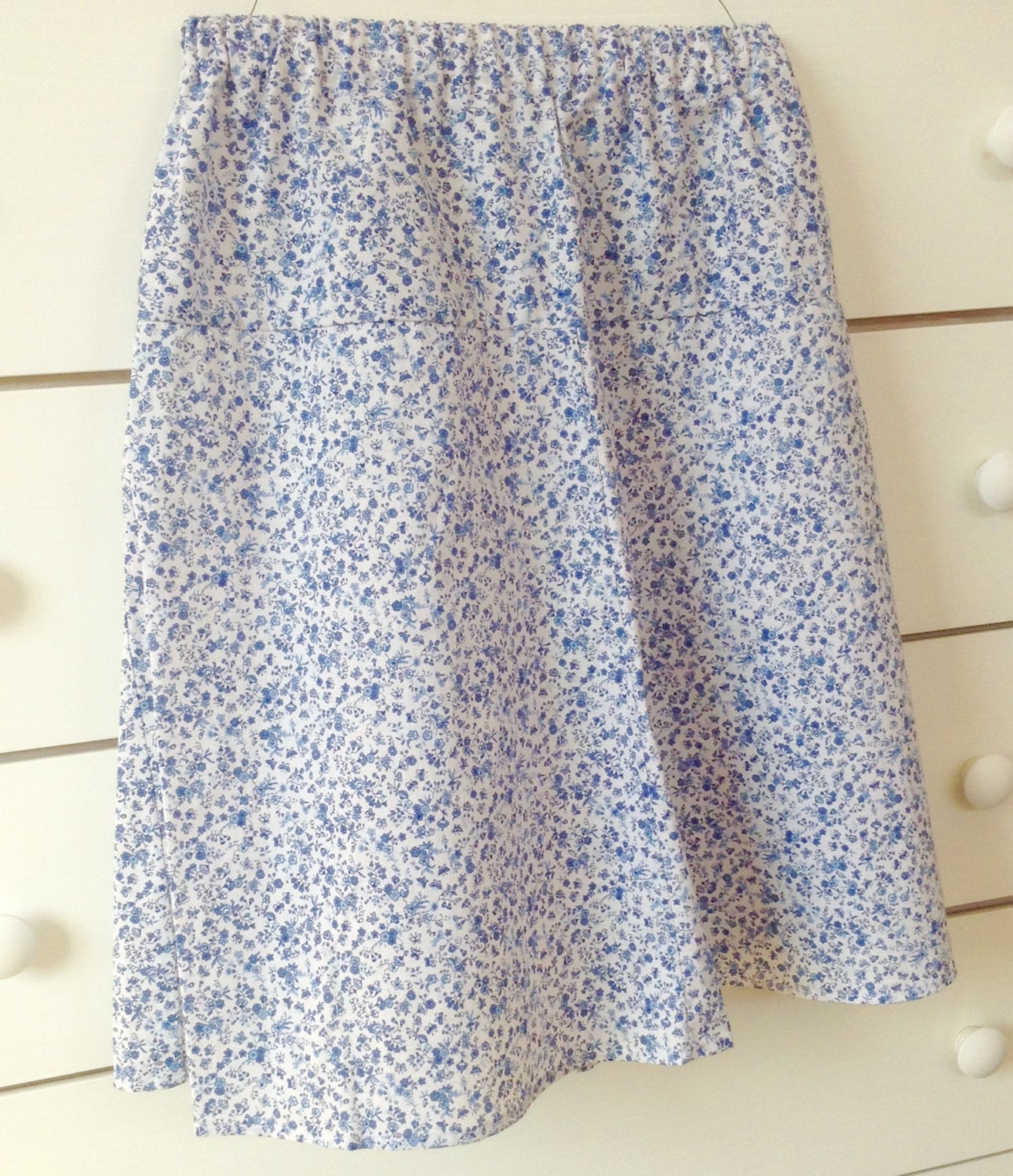 Blue Floral A-line Skirt Blue Floral Skirt Floral Skirt | Etsy