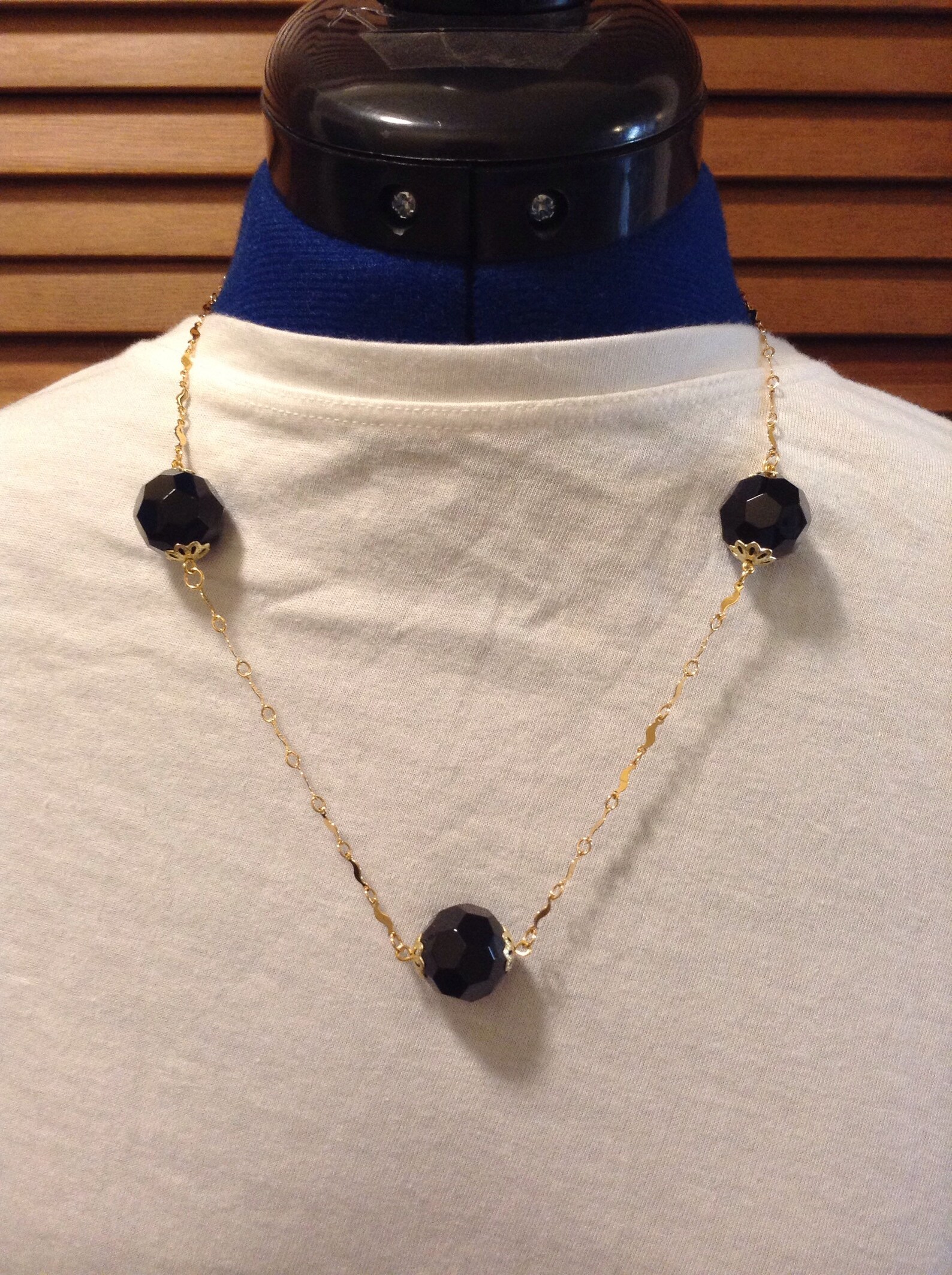 Black and Gold Jewelry Set Elegant Gold Necklace 14k Gold Etsy