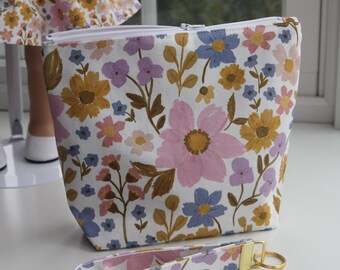 Floral Zipper Pouch and Keychain Set - Spring 2025