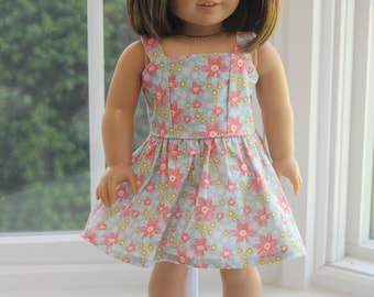 Floral Strap Doll Dress for 18 Inch Dolls | Fits American Girl Dolls | Malibu Floral