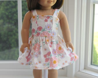 Floral Strap Doll Dress for 18 Inch Dolls | Fits American Girl Dolls | Spring Floral