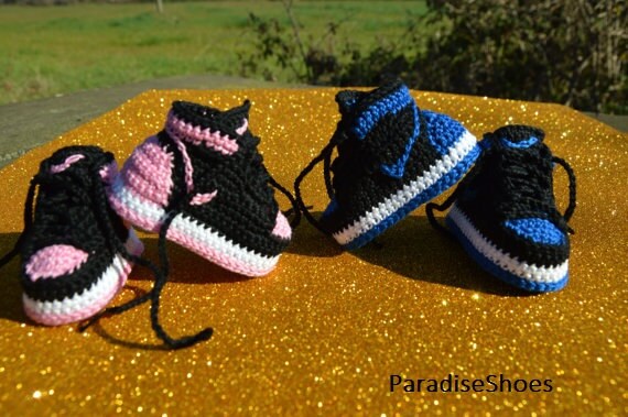 Nike Air Jordan 1 Ganchillo Baby Booties pares de zapatos - Etsy España