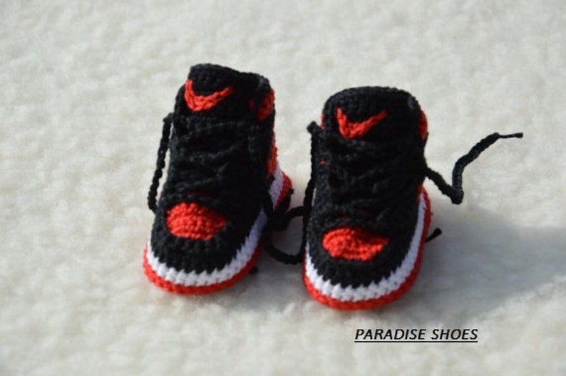 Nike Air Jordan 1 Crochet Baby Booties Etsy