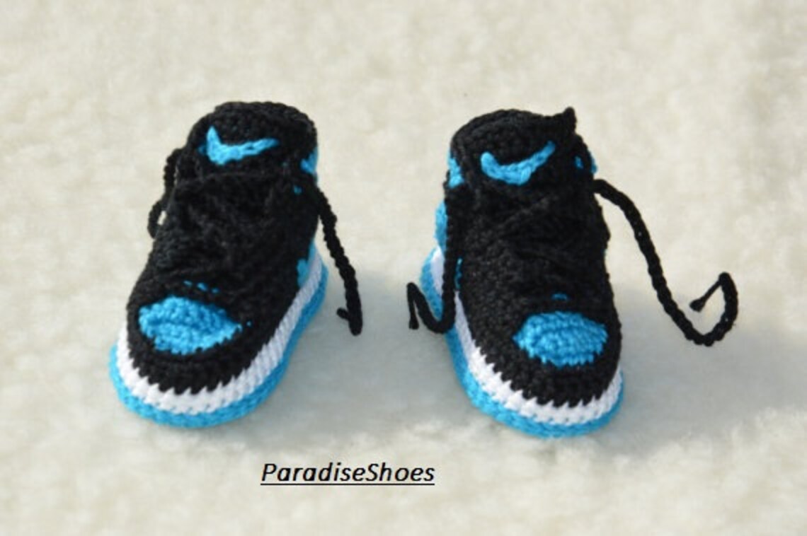 Nike Air Jordan 1 Crochet Baby Booties Etsy