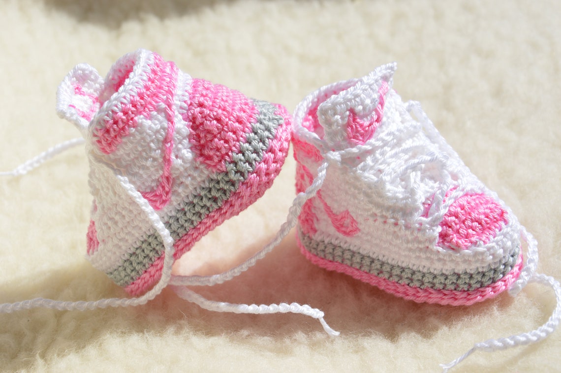 Nike Air Jordan 1 Crochet Baby Booties Etsy