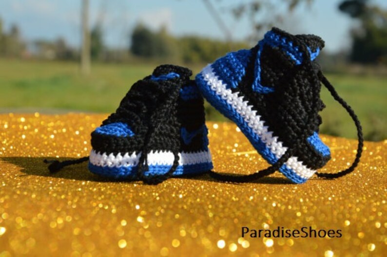 Nike Air Jordan 1 Crochet Baby Booties Etsy