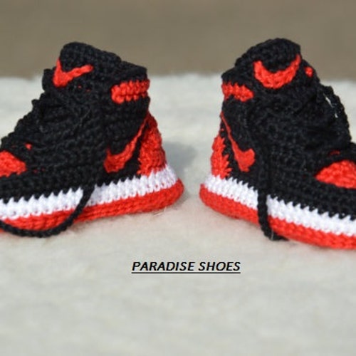 Nike Air Jordan 1 Crochet Baby Booties Etsy