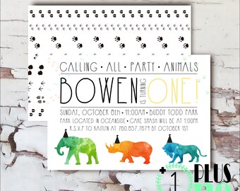 DYI / Digital Download, Party Animal Invitation, Safari Theme Birthday Party, Jungle Theme Invite, Animal Prints, Baby Shower, Bridal Shower