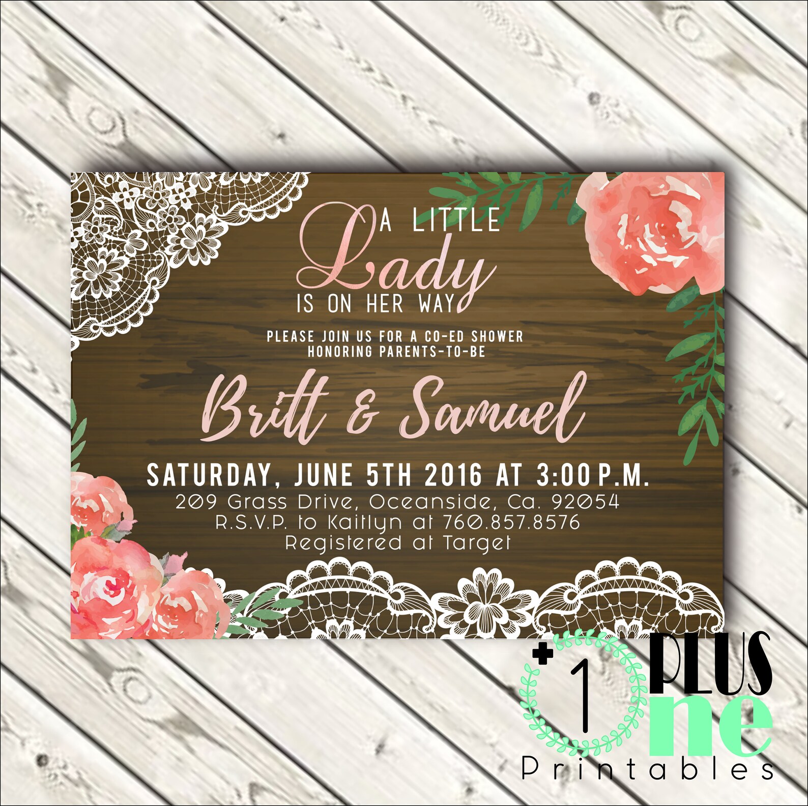 DIY Printable / Digital Download Baby Shower Floral Invitation | Etsy