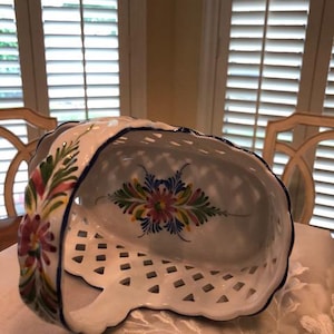 Hand painted Ceramic Basket from Portugal