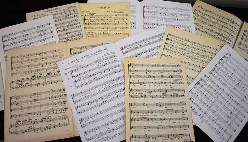 45 X Original Double Sided Sheet Musical notes paper sheets for crafts Decoupage