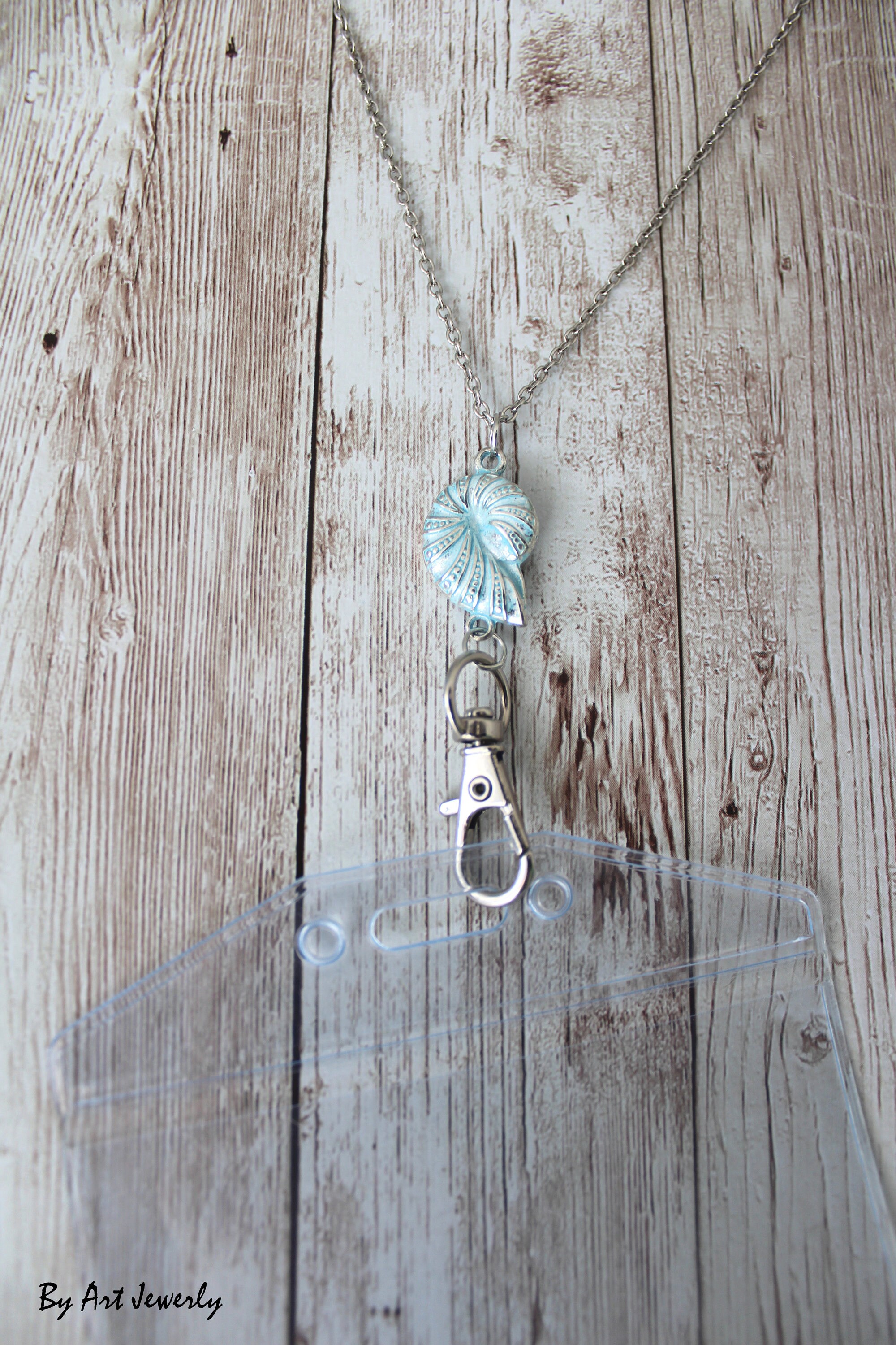 Shell Lanyard Badge Holder Id,chain ID Holder Pendant, Badge Reel ...