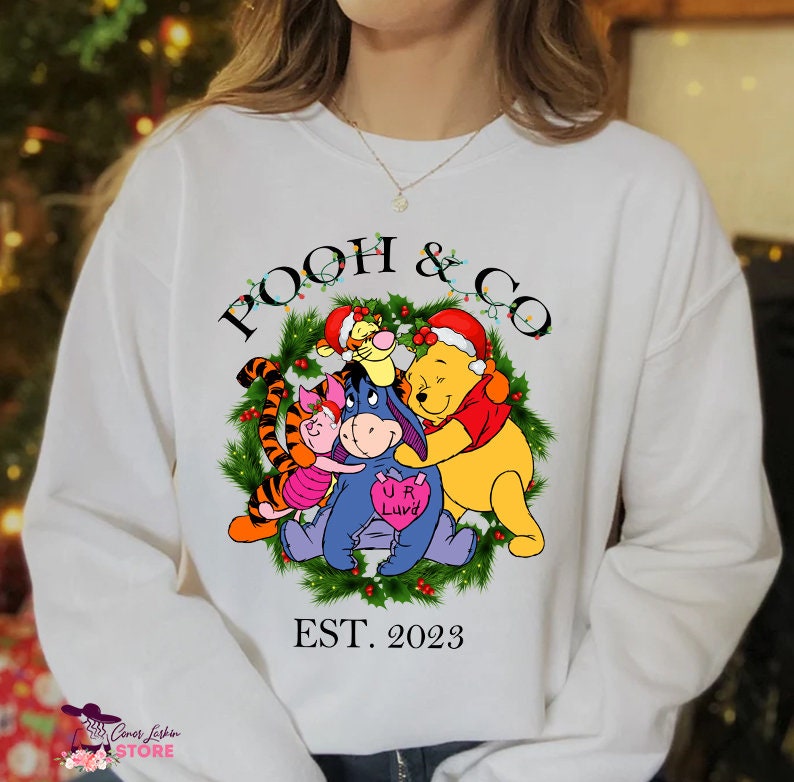 Discover Sudadera Winnie the Pooh y Amigos de Navidad Divertido Lindo Kawaii Unisex