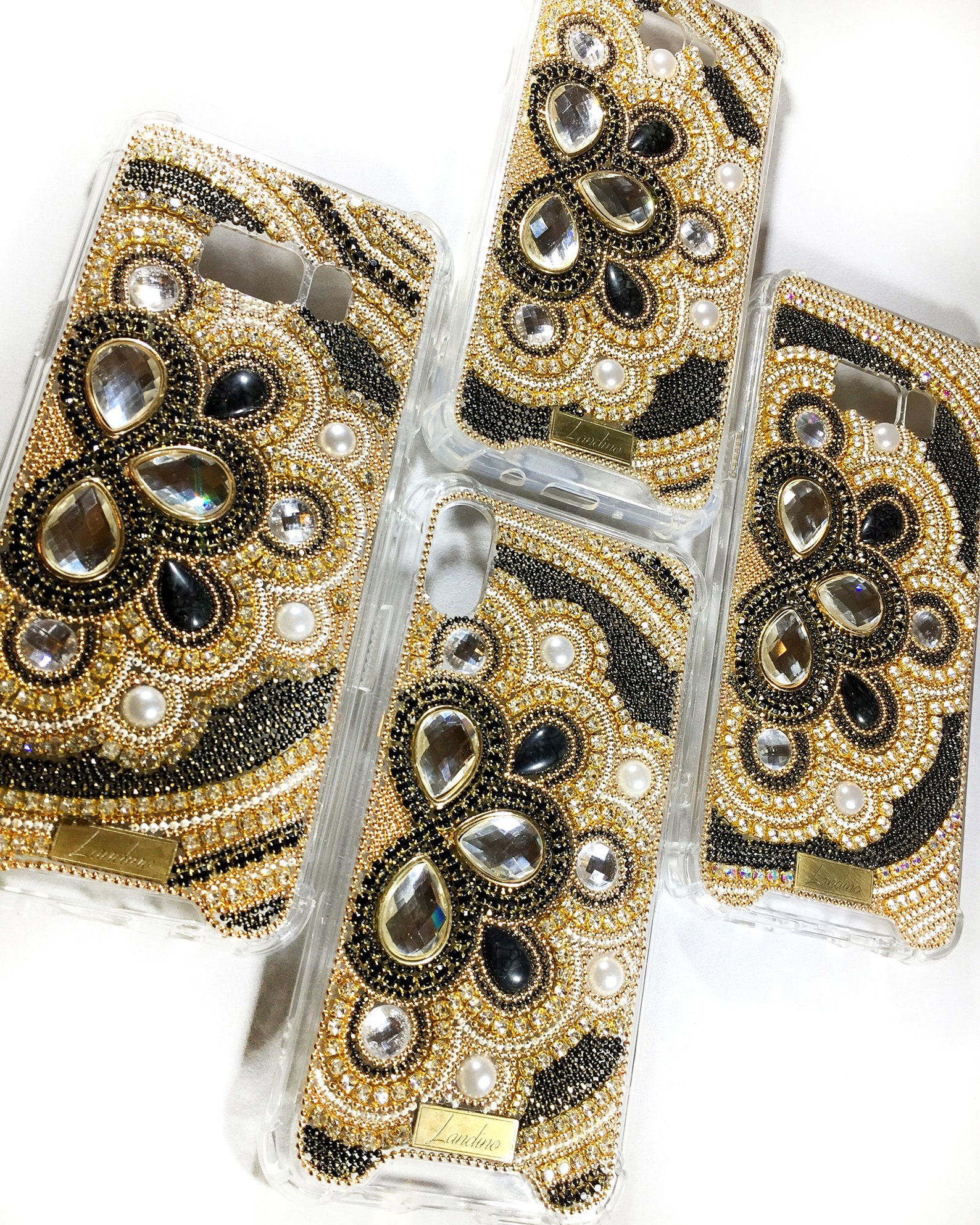 Bling Black and Gold Phone Case Iphone X Iphone X Max Iphone 8 Etsy