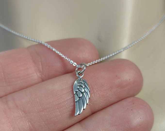 Sterling Silver Angel Wing Necklace Jewelry - Sympathy Gift - Memorial Necklace - Miscarriage Necklace - Infant Loss - Angel Wing Charm