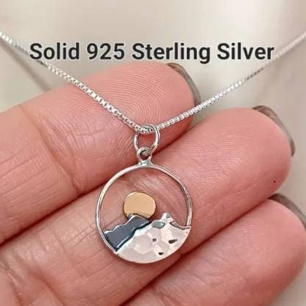 Sterling Silver Mountain Necklace, Mountain Pendant, Mountain Charm, Necklace for women, Graduation Gift, Mother's Day Gifts, Birthday Gift