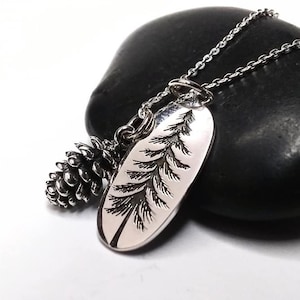 Sterling Silver Pine Tree Necklace, Pinecone Necklace, Pine cone Charm, Pine Tree Pendant, Necklace for women, Mother's Day Gifts, Birthday