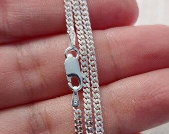 2mm Curb Chain Sterling Silver Chain 