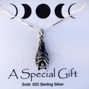 ZGBY Bat Necklace Sterling Silver for Women Bat Pendant Hallowen Vampire Goth Gifts for Women Teens