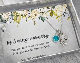 Memorial Gift, 925 Sterling Silver, Remembrance Personalized Necklace, Initial Necklace, Sympathy Gift