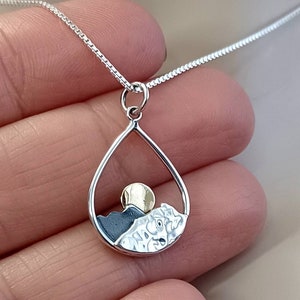 Mountain Necklace, Sterling Silver, Mountain Pendant, Mountain Charm, Necklace for women, Personalized, Birthday Gift, Mother's Day Gift