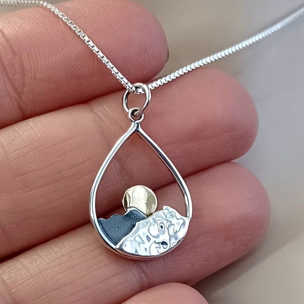 Mountain Necklace, Sterling Silver, Mountain Pendant, Mountain Charm, Necklace for women, Personalized, Birthday Gift, Mother's Day Gift