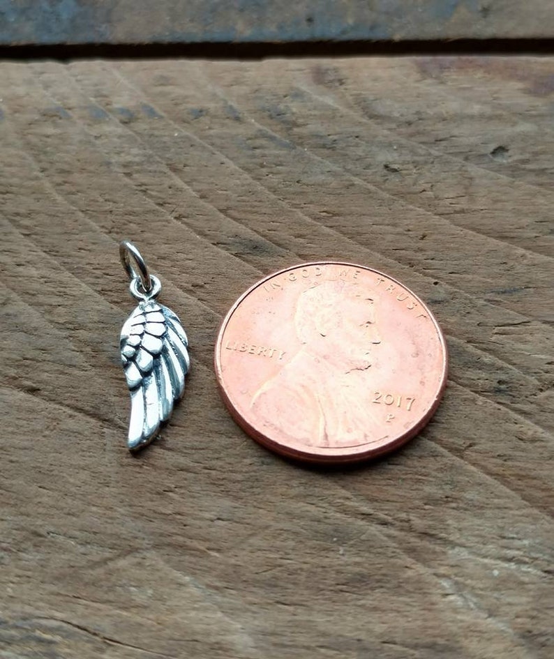 Tiny Angel Wing Charm 925 Sterling Silver Angel Wing Charm Etsy