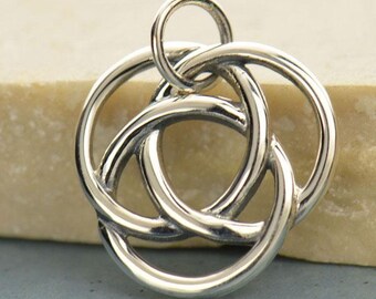 Infinity Circles Love Knot Pendant, Sterling Silver Pendant, Sterling Silver Charm, Infinity Charm, Infinity Circle Charm, Friendship gift