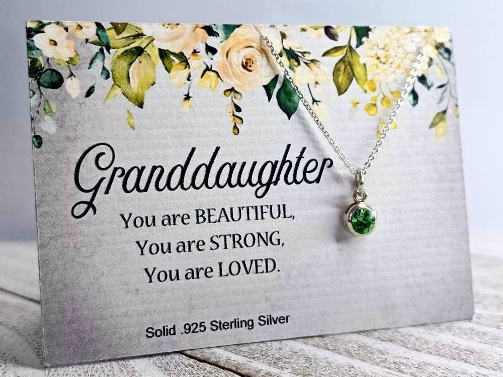 Birthstone necklace for granddaughter deals