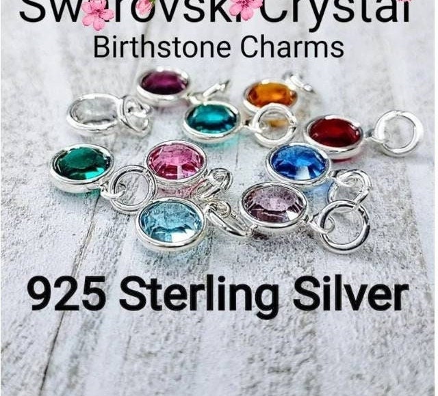 Crystal Charms,48pcs Birthstone Charms Crystal Pendant Charms 12 Months Birth Charms for Necklace Bracelet Earring DIY