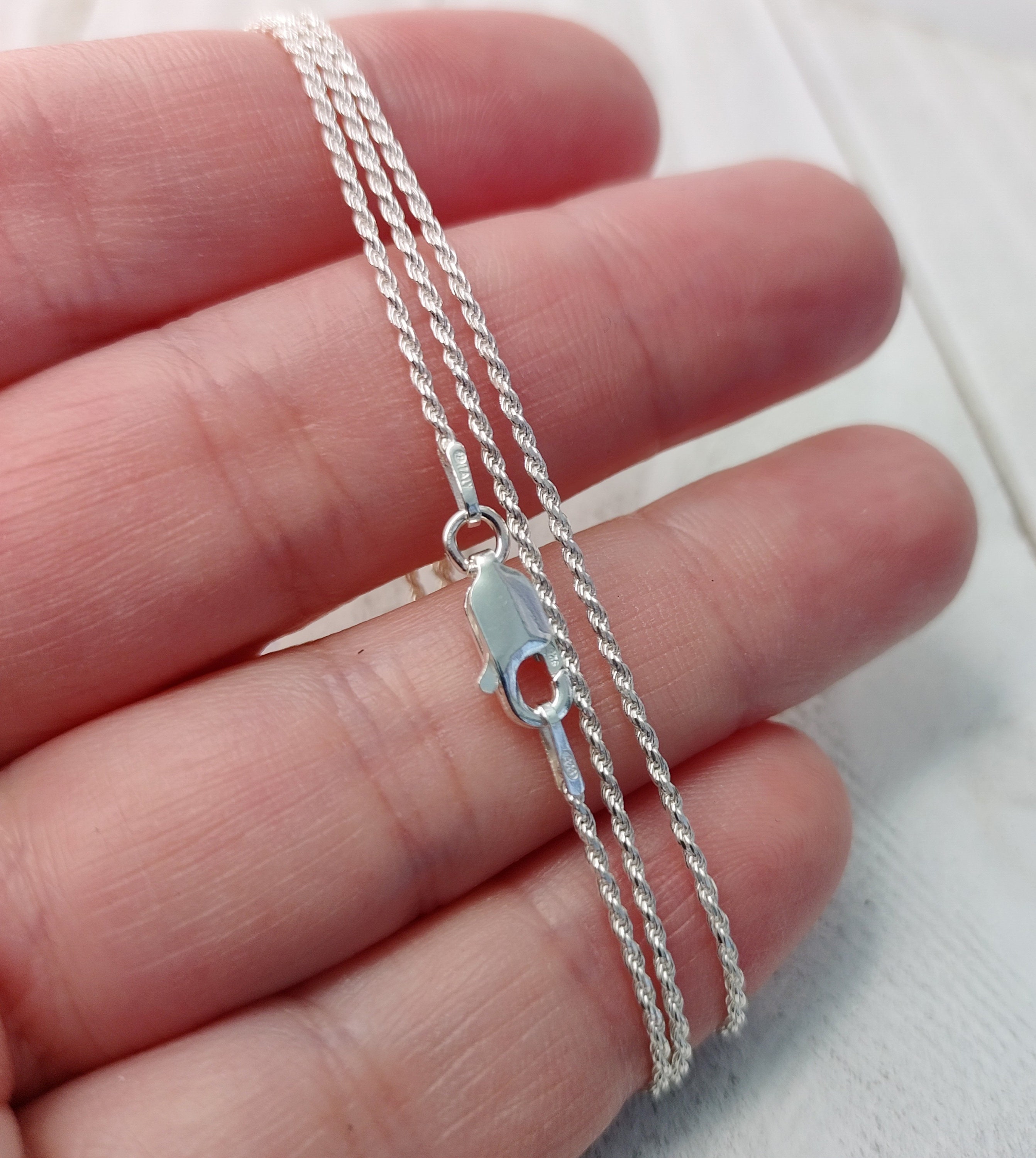 Sterling Silver Chain, Rope Chain, Rope Chain Necklace, 925 Sterling Silver Chain UNISEX, 1mm