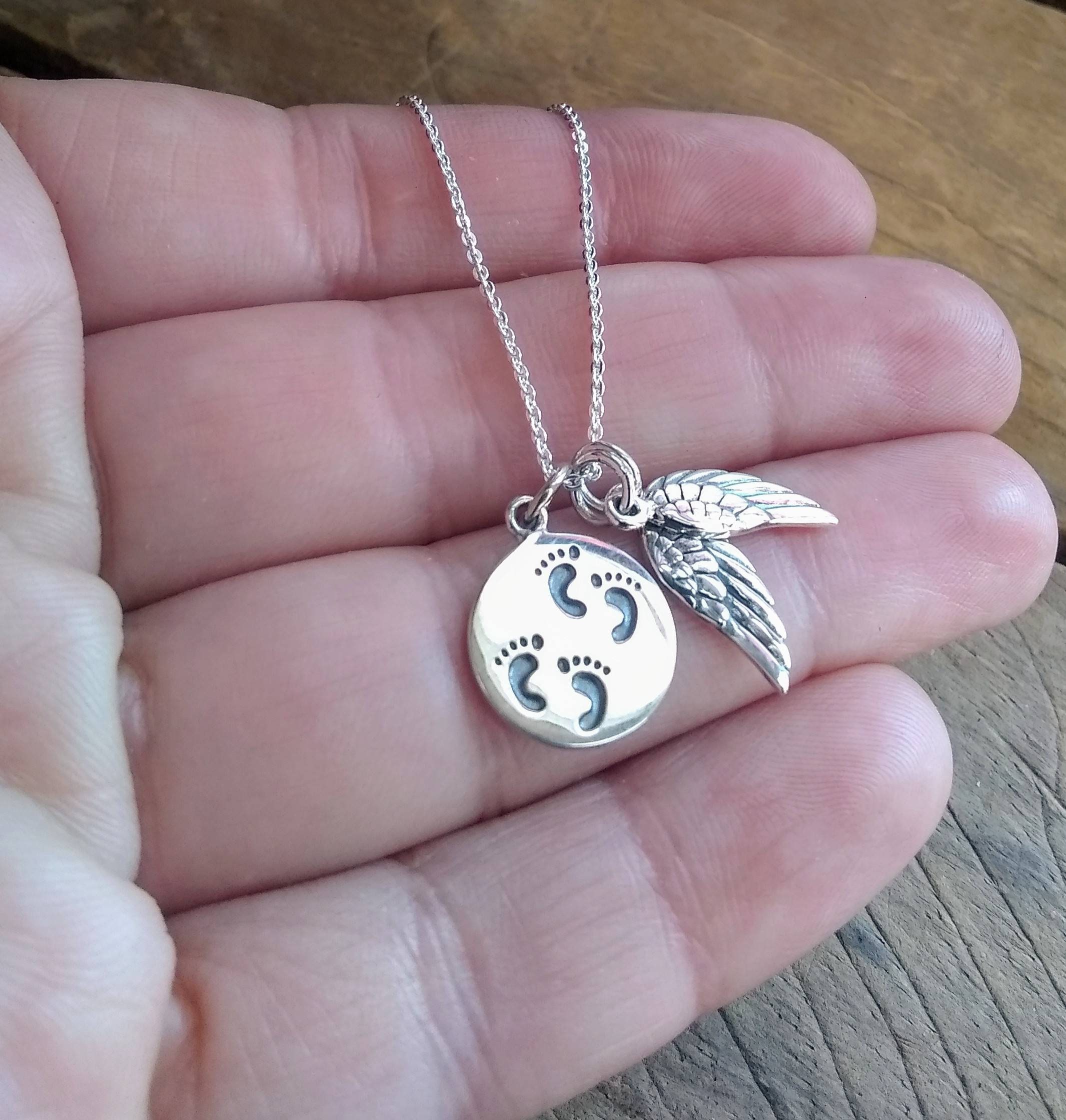 Loss of Two Babies Miscarriage Necklace, Twins Memorial