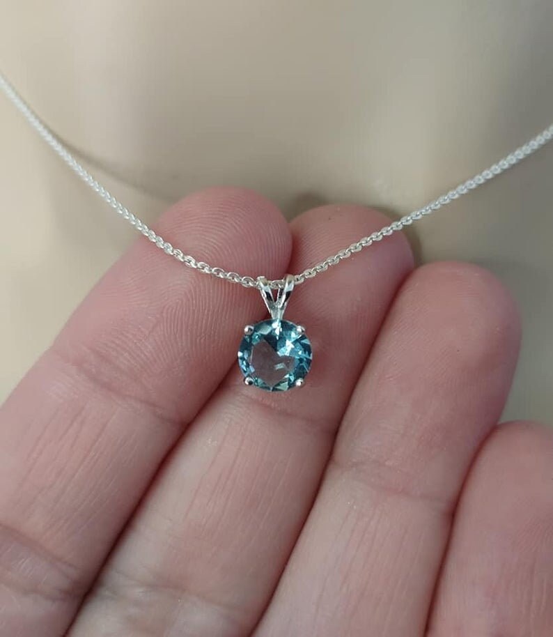 Granddaughter Birthstone Necklace Sterling Silver Personalized Etsy