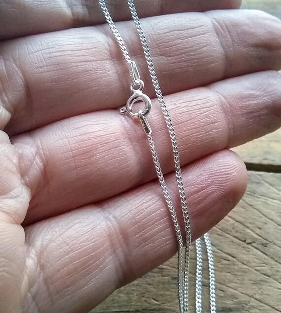 18/' Sterling Silver Curb Link Chain Necklace 1.1mm 16/" 20/" .925