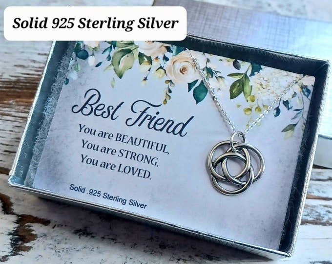 Best Friend Necklac 925 Sterling Silver, Infinity Circles Pendant, Personalized Gifts, Necklace for women, Gift for Best Friends