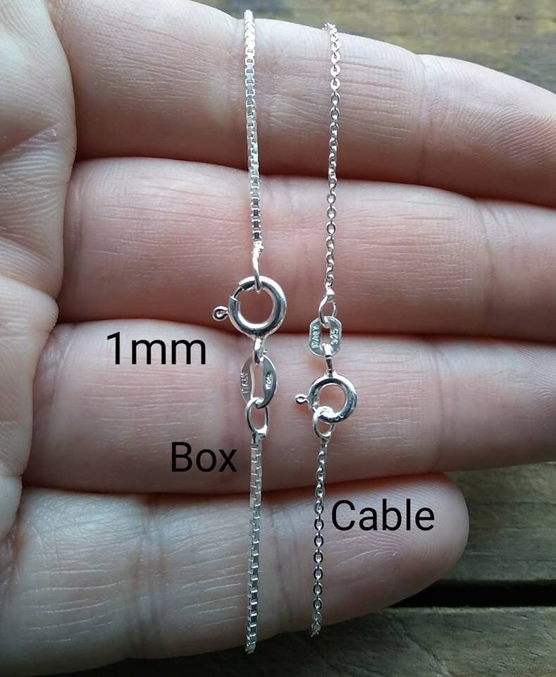 .925 Sterling Silver 1mm Thin Cable Chain Necklace 14/" 16/" 18/" 20/" 22/" 24/" 30/"